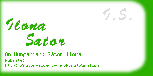 ilona sator business card